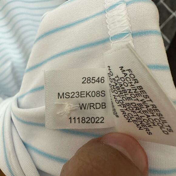 Peter Millar Summer Comfort Striped Polo Shirt American Express Large MS23EK08S - Picture 13 of 14